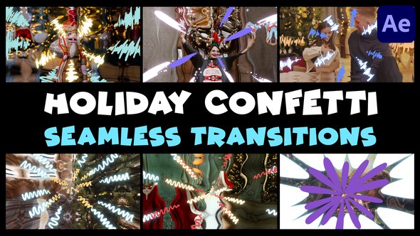 Videohive Holiday Confetti Seamless Transitions | After Effects Elements template preview