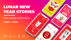 Lunar New Year Instagram Stories Video Displays template preview
