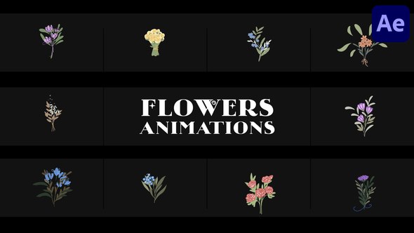 Videohive Flowers Falling Into Petals Animations for After Effects Elements template preview