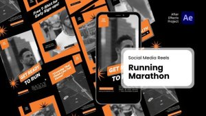 Videohive Social Media Reels - Running Marathon After Effects Project Files Broadcast-packages template preview