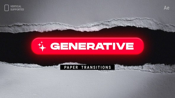 Videohive Generative Paper Transitions | Vertical | After Effects Elements template preview
