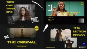Grunge Slides Mogrt Premiere Pro template preview