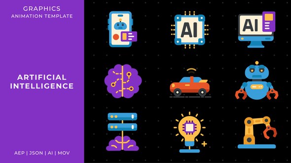 Videohive Artificial Intelligence graphic animation template | After Effects Elements template preview