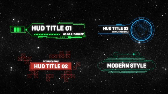 Videohive HUD Titles 58500419 Titles template preview