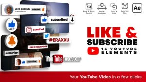 Videohive YouTube Like & Subscribe Elements template preview