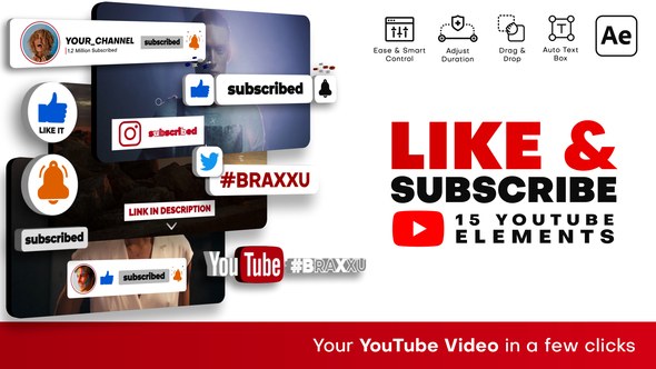 Videohive YouTube Like & Subscribe Elements template preview