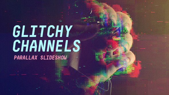 Videohive Glitchy Channels Parallax Slideshow Openers template preview