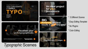 Videohive Typographic Scenes 56213602 Titles template preview
