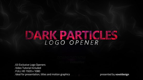 Videohive Dark Particles Opener Logo Stings template preview