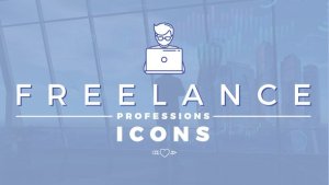 Freelance Professions Icons Video Displays template preview