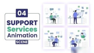 Videohive Support Services Animation scene After effect Elements template preview