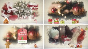 Videohive Christmas Watercolored Slideshow Video Displays template preview