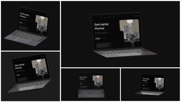 Videohive Dark Laptop mockup 60821214 Product Promo template preview