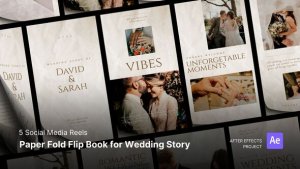 Videohive Social Media Reels - Paper Fold Flip Book for Wedding After Effects Project Files Product Promo template preview
