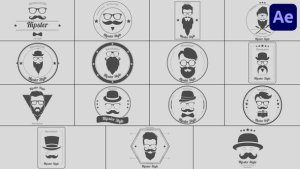 Videohive Barbershop Badge Titles for After Effects 55944444 Titles template preview