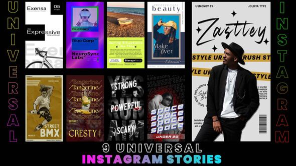 Videohive 9 Universal Instagram Stories Pack Openers template preview