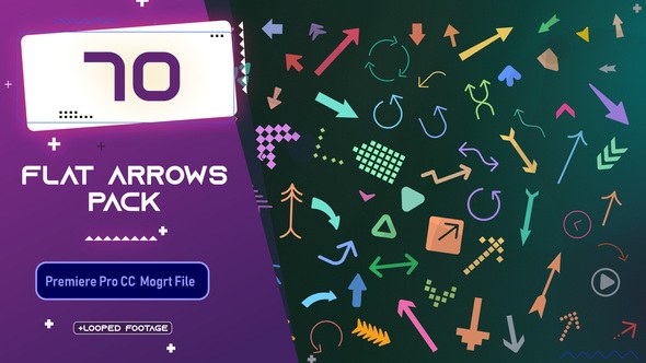Flat Arrows MOGRT Pack Premiere Pro template preview
