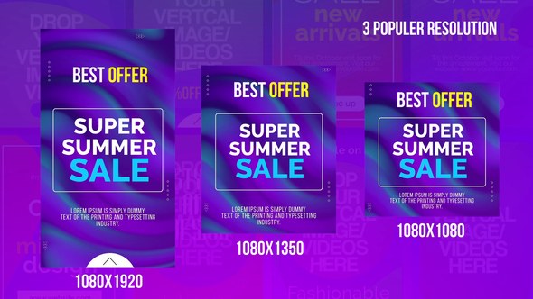 Videohive Colorful Intragram Stories Openers template preview