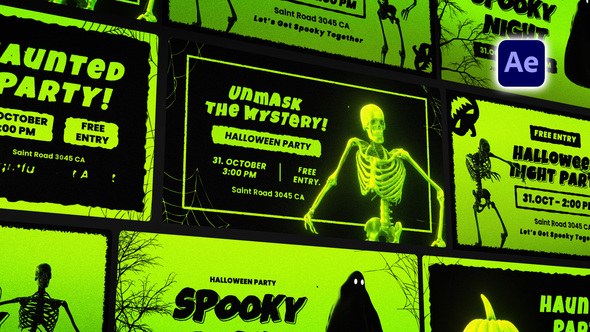 Videohive Halloween Mystery Posters Openers template preview