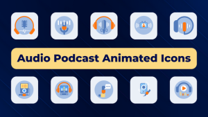 Videohive Audio Podcast Animated Icons Elements template preview