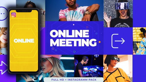 Videohive Online Video Conference Intro Video Displays template preview