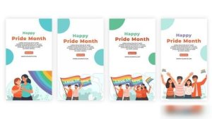 Videohive Happy Pride Month Instagram Stories Pack Elements template preview