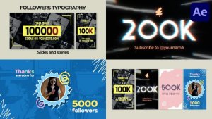 Videohive Social Media Followers Typography for After Effects Titles template preview