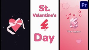 St. Valentine’s Day Vertical Logo | Premiere Pro MOGRT Premiere Pro template preview