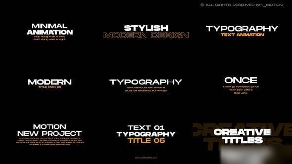 Videohive Typography Titles | After Effects 54384185 Titles template preview