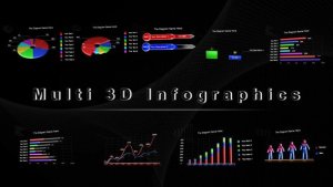 Multi 3D Infographics Video Displays template preview