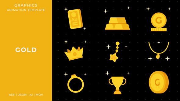Videohive Gold graphic animation template | After Effects Elements template preview