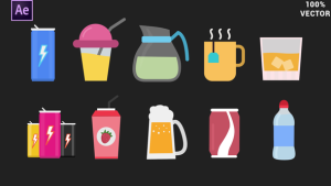 Videohive Drinks Animated Icons Elements template preview
