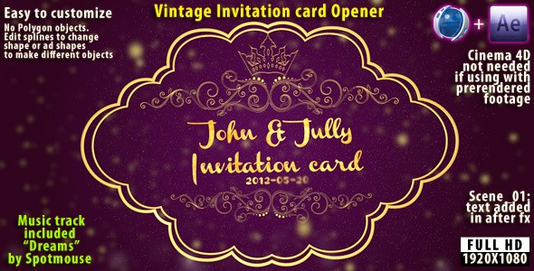 Videohive Vintage Invitation Card Openers template preview