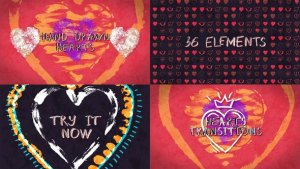 Videohive Doodle Hand Drawn Hearts Collection Elements template preview