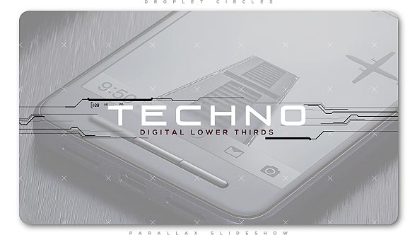 Techno Digital Lower Thirds Video Displays template preview