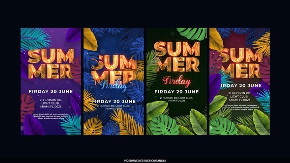 Videohive Summer Solstice Stories Video Displays template preview