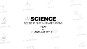 Videohive Science - Set of 16 Animated Icons Flat or Outline style Elements template preview