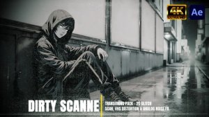 Videohive 20-Dirty Scanner Transitions Pack вЂ“ Glitch Scanlines, VHS Noise & Distortion FX Elements template preview