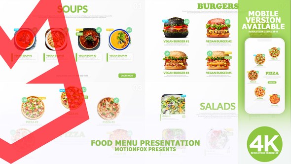 Videohive Restaurant Food Menu Promotion - Vegan Product Promo template preview