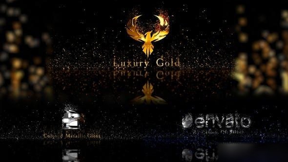 Videohive Gold Metal And Particles Logo Stings template preview