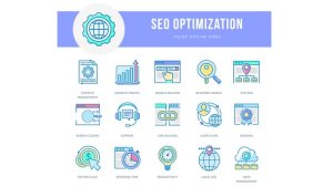 Seo Optimization - Filled Outline Animated Icons Video Displays template preview