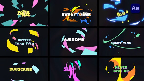 Videohive Colorful Paper Sheets Titles [After Effects] Titles template preview