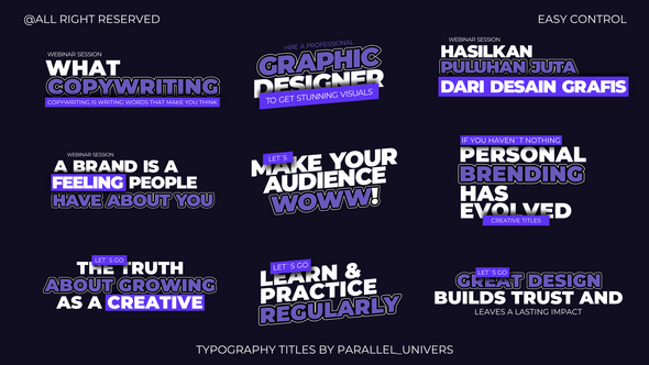Videohive Typography Titles | AE 59387956 Titles template preview
