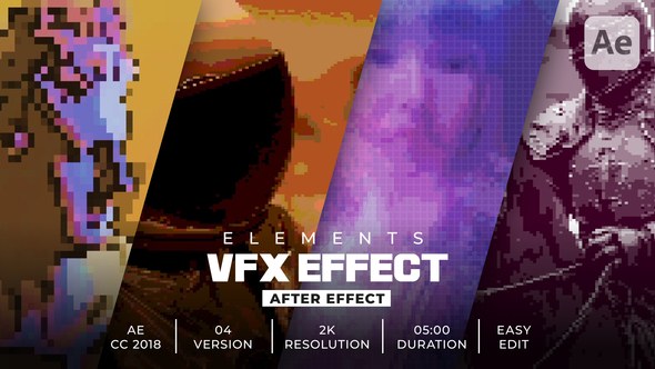 8-Bit Effects Elements template preview
