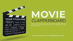 Movie Film Clapperboard Mockup Openers template preview