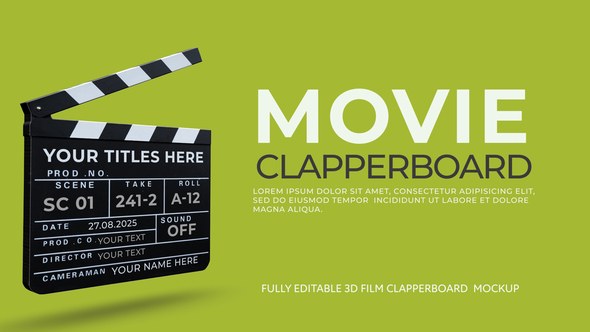 Movie Film Clapperboard Mockup Openers template preview