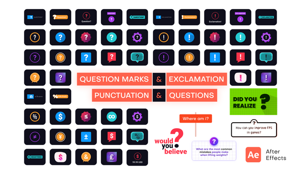 Videohive Question Marks, Exclamation, Punctuation & Questions Elements template preview