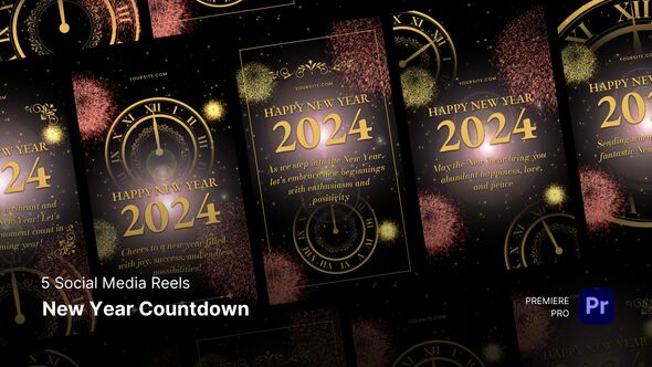 Social Media Reels New Year Countdown Premiere Pro Templates Premiere Pro template preview