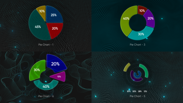 Videohive Glassmorphism Pie Charts Elements template preview