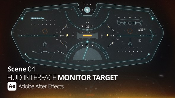 Videohive HUD Interface Monitor Target 04 Ae Infographics template preview